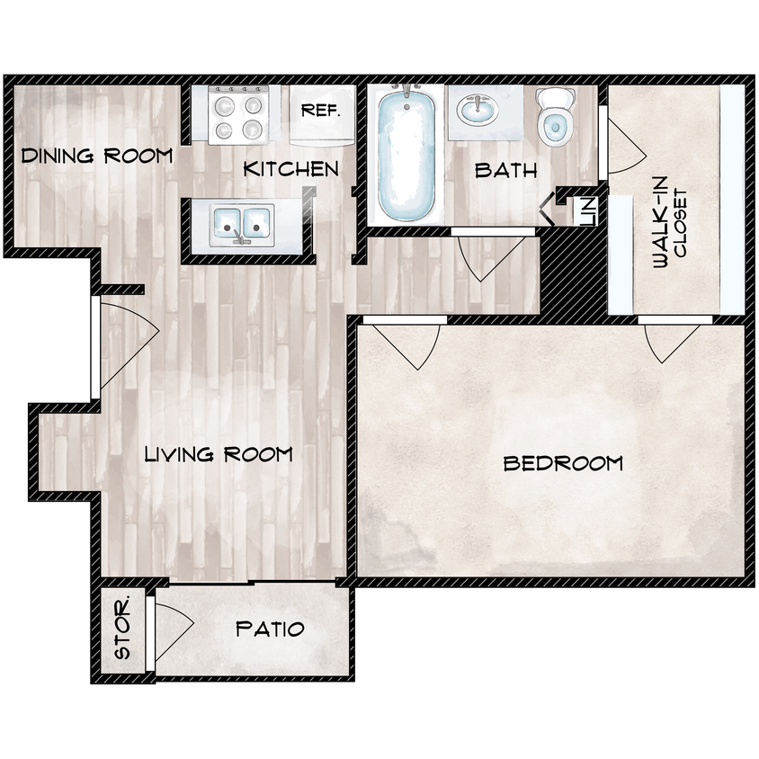 A3 - 1x1 - 652 sqft (1x1C-R) - A3