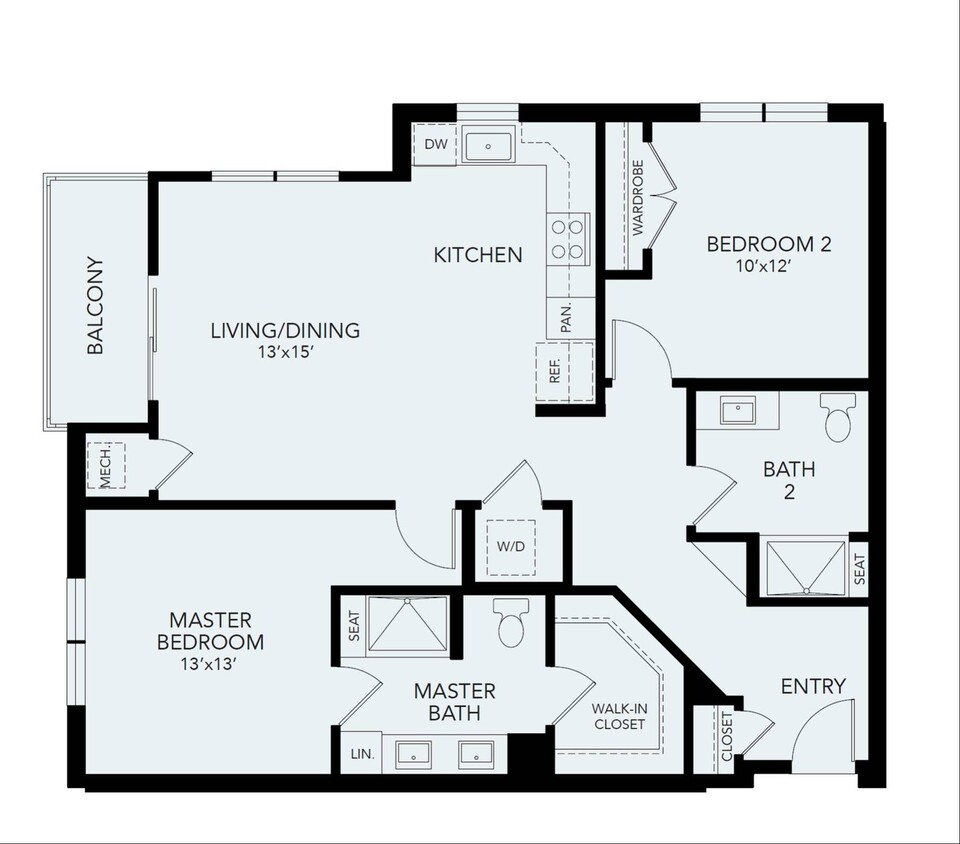 B3 | 2 bed 2 bath | 1180 sq ft - B3