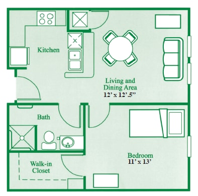 Madison Manor 1.png - 1 bedroom, 1 bathroom