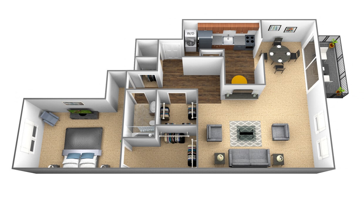 Floor Plan - 1 Bedroom 1 Bath
