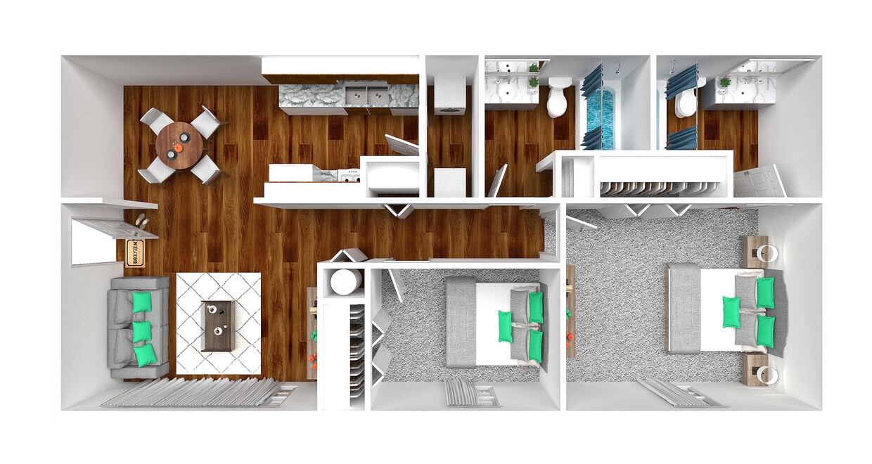 2 bedroom 2 bathroom 888 sq ft - 2 Bedroom 2 Bath