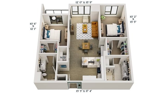 C7 | 2x2 | 1142 sq ft - C7