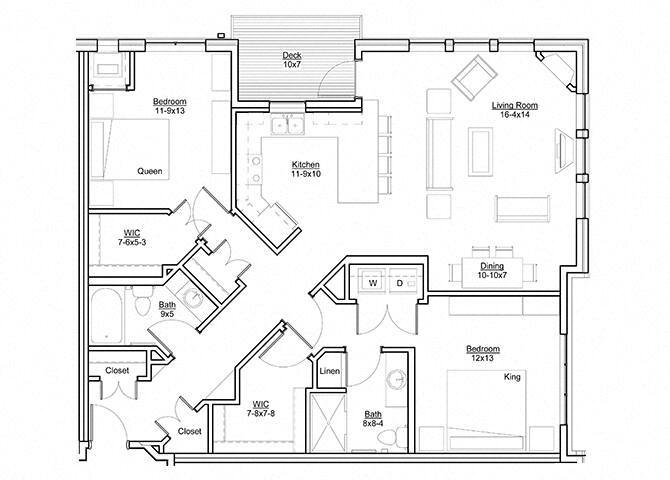 Floor Plan - Two Bedroom J