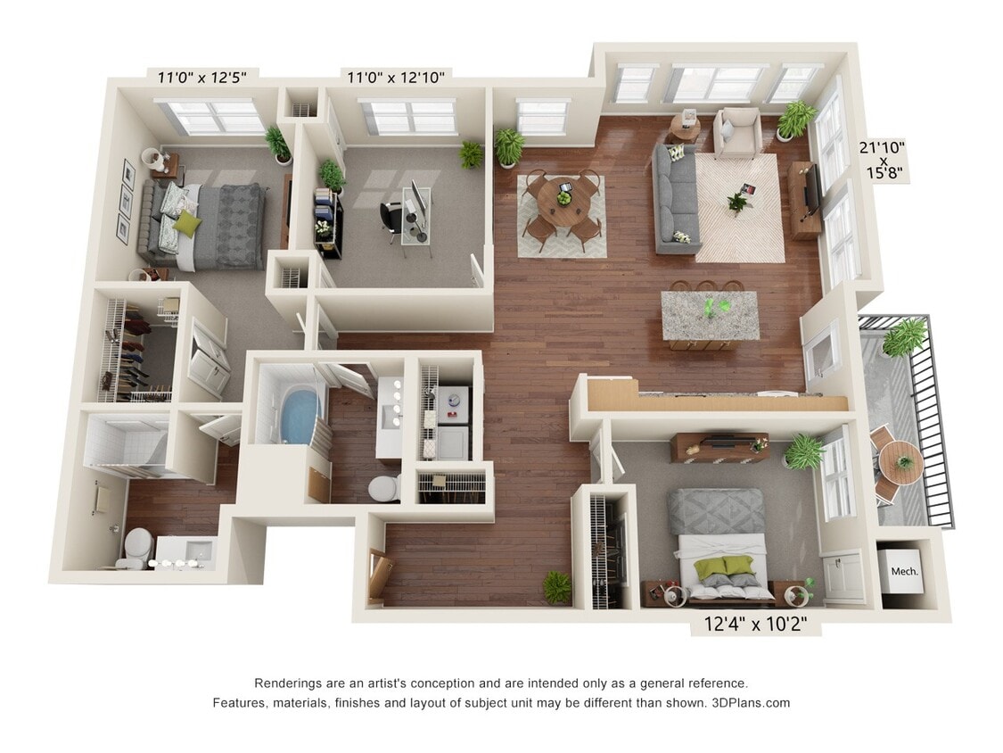 Floor Plan - Three Bedroom - A