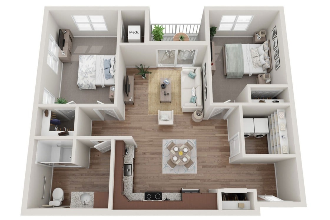 Floor Plan - Two Bedroom One Bath