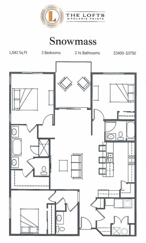 The Snowmass - 3 BR/2.5BA+ Garage