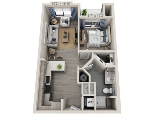 Floor plans are artist’s rendering. All dimensions are approximate. Actual product and specifications may vary in dimension or detail. Not all features are available in every apartment. Prices and availability are subject to change. - A1