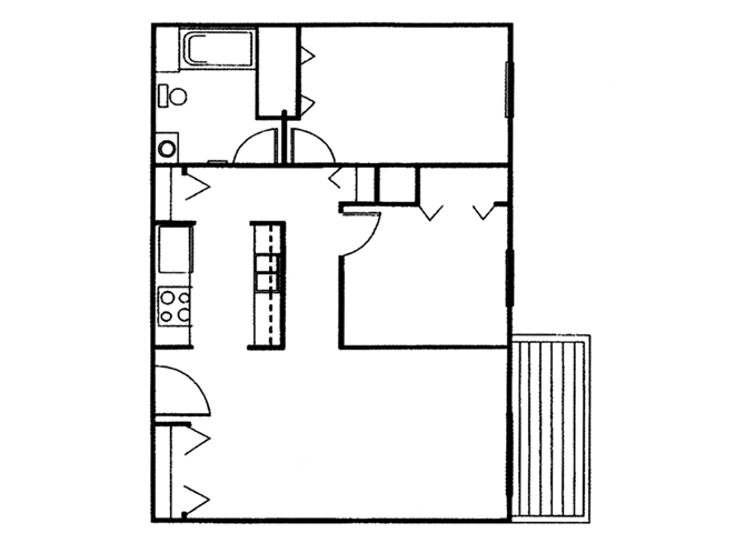 Floor Plan - 2 Bed, 1 Bath