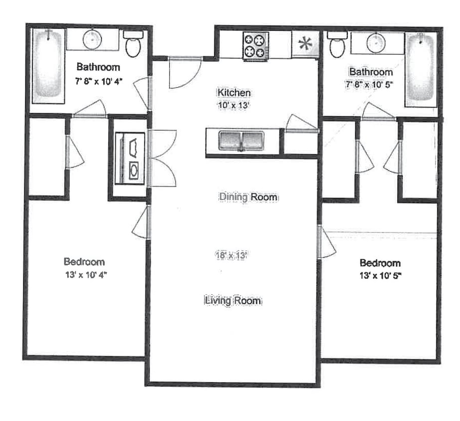 Floor Plan - 2X2 C