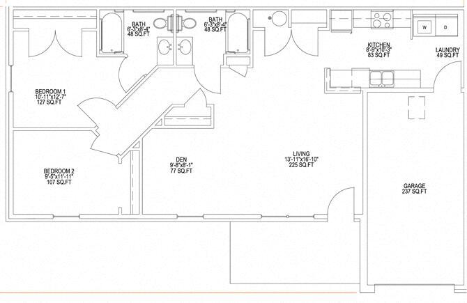 Floor Plan - 2 Bedroom w/Great Room