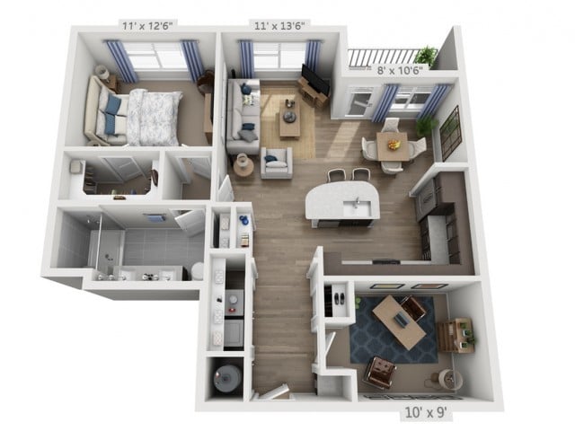 Floor plans are artist’s rendering. All dimensions are approximate. Actual product and specifications may vary in dimension or detail. Not all features are available in every apartment. Prices and availability are subject to change. - Morrison