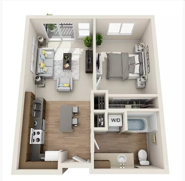 Floor Plan - 1x1 - B