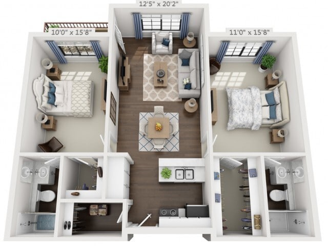 Floor plans are artist’s rendering. All dimensions are approximate. Actual product and specifications may vary in dimension or detail. Not all features are available in every apartment. Prices and availability are subject to change. - B1