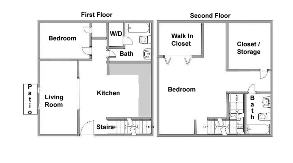 Floor Plan - 2 Bedroom Inside - Renovated