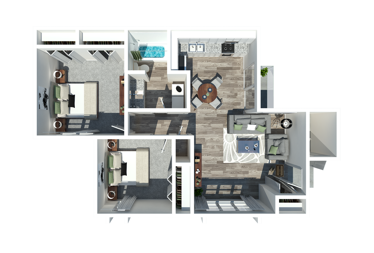 2 - 2 Bedroom 1 Bath