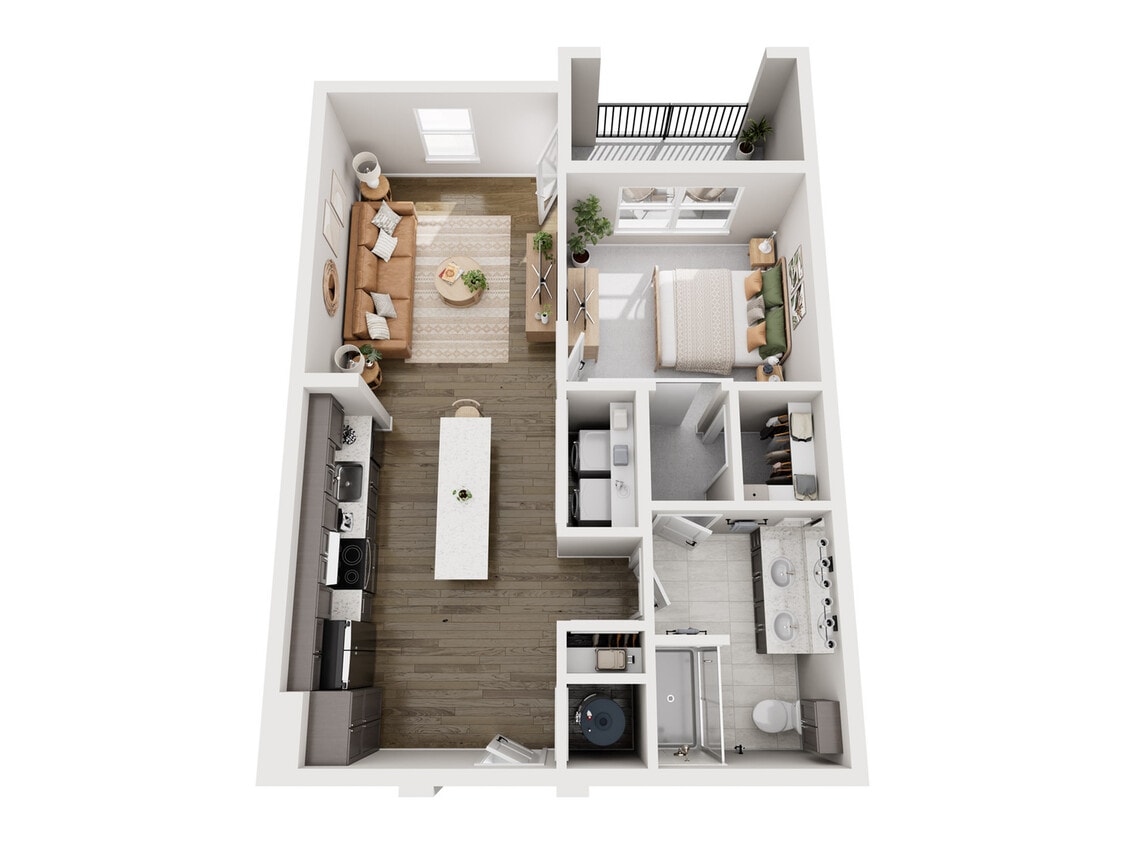 A1 | 1x1 | 740 sf - A1