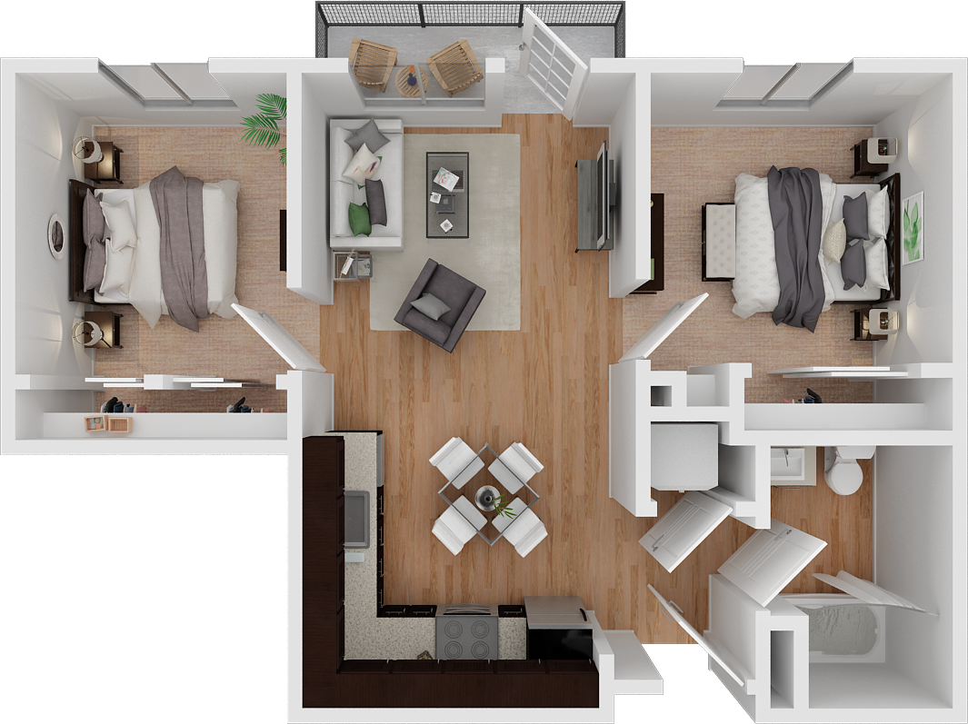 Floor Plan - 2BDRM, 1BTH