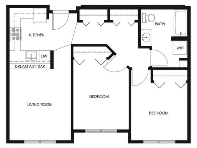 Floor plans are artist’s rendering. All dimensions are approximate. Actual product and specifications may vary in dimension or detail. Not all features are available in every apartment. Prices and availability are subject to change. - B21