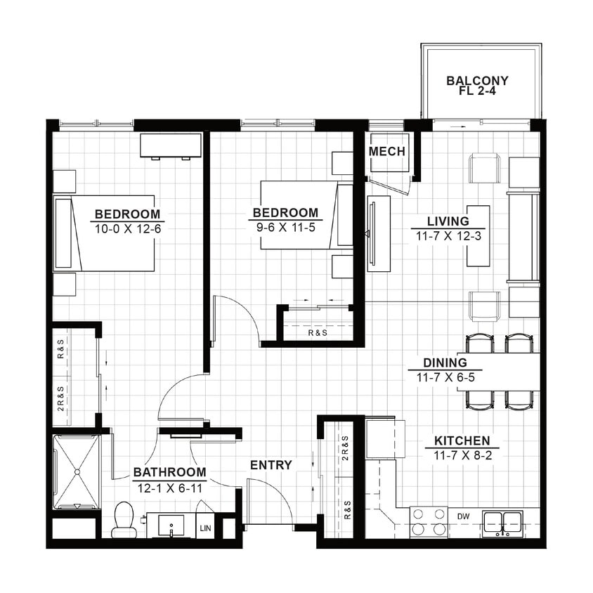 Floor Plan - 2 Bedroom (80)