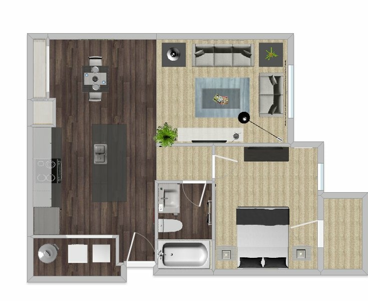 Wellington Park 1 Bed Floor Plan.jpg - One Bedroon-One Bath