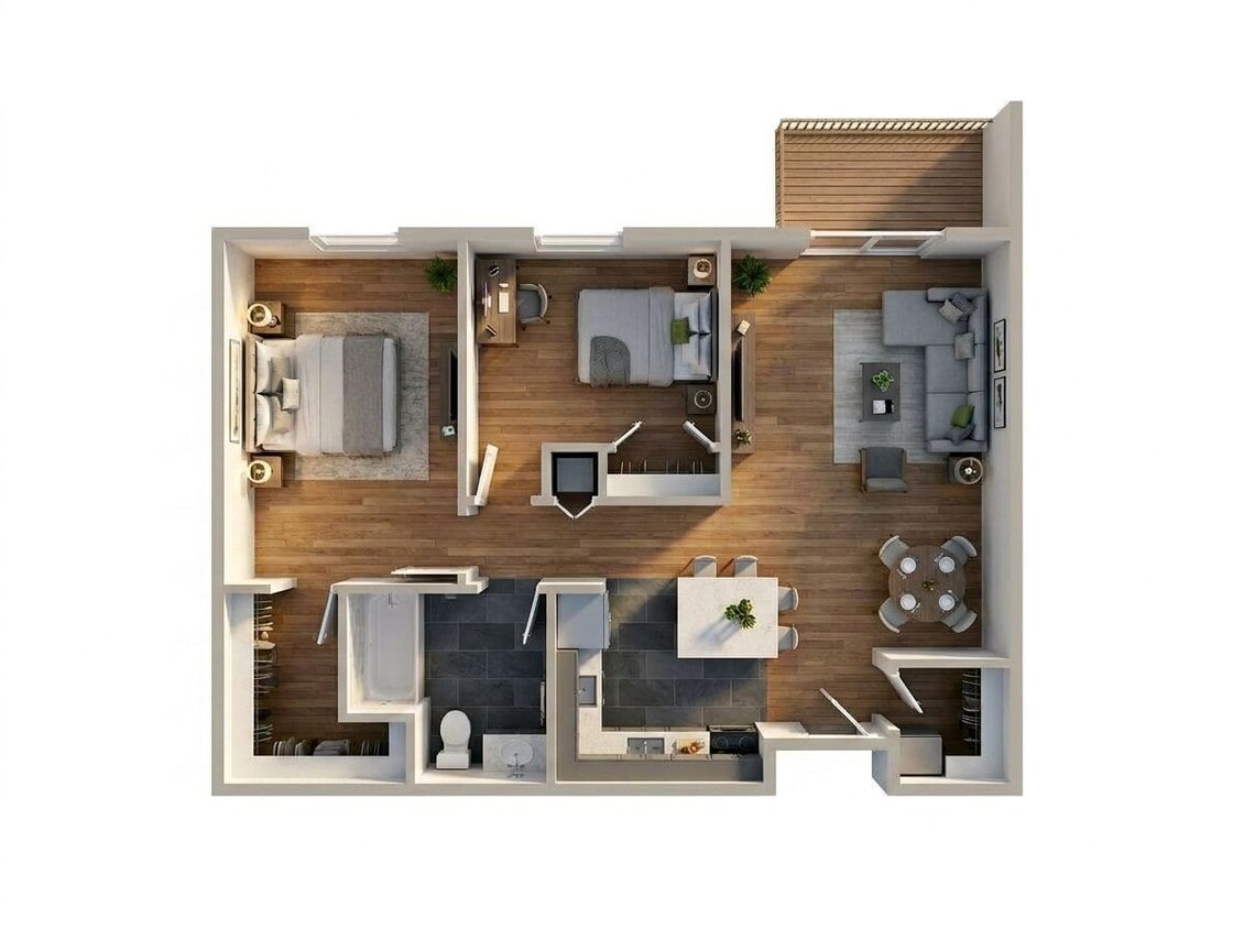 Floor Plan - 2 Bed 1 Bath ~ 780 Sq.Ft.