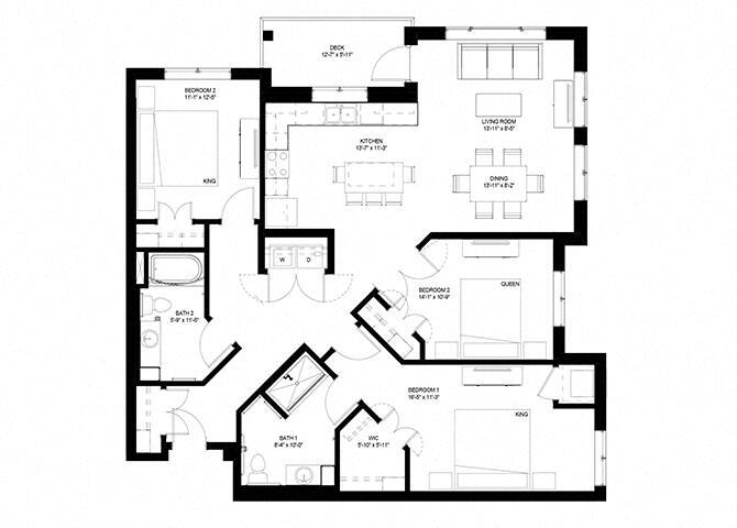 Floor Plan - Three Bedroom - D