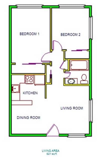 2BR/1BA - 2 BR 1 BA