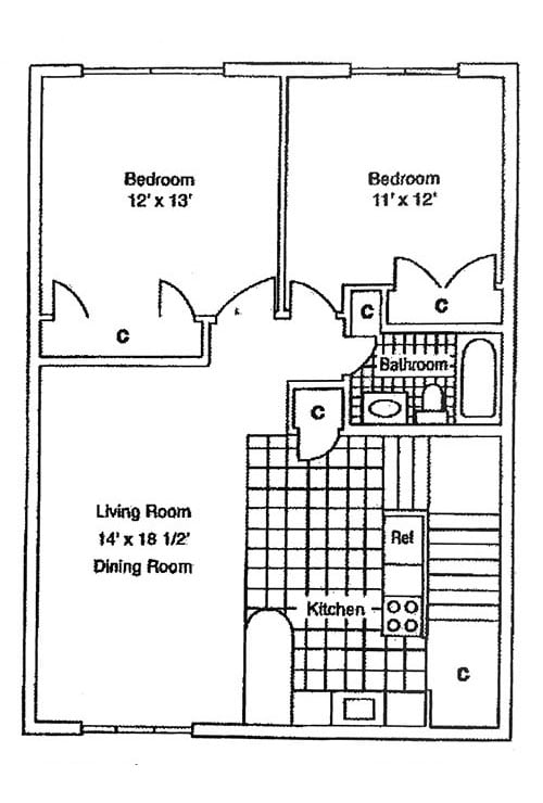 Floor Plan - Two Bedroom Up