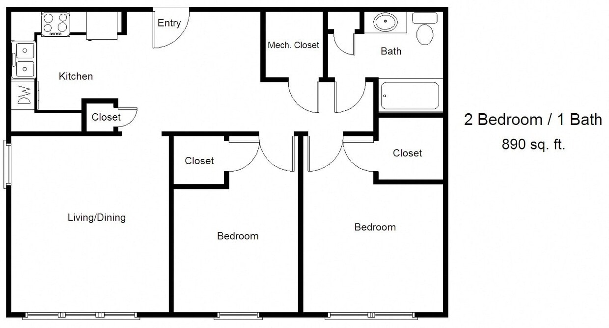 Floor Plan - Two Bedroom