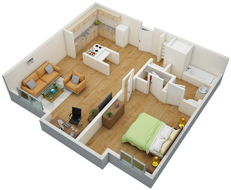 Floor Plan - One Bedroom A