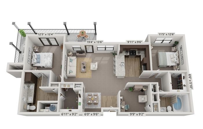 Floor Plan - 2x2 - B3