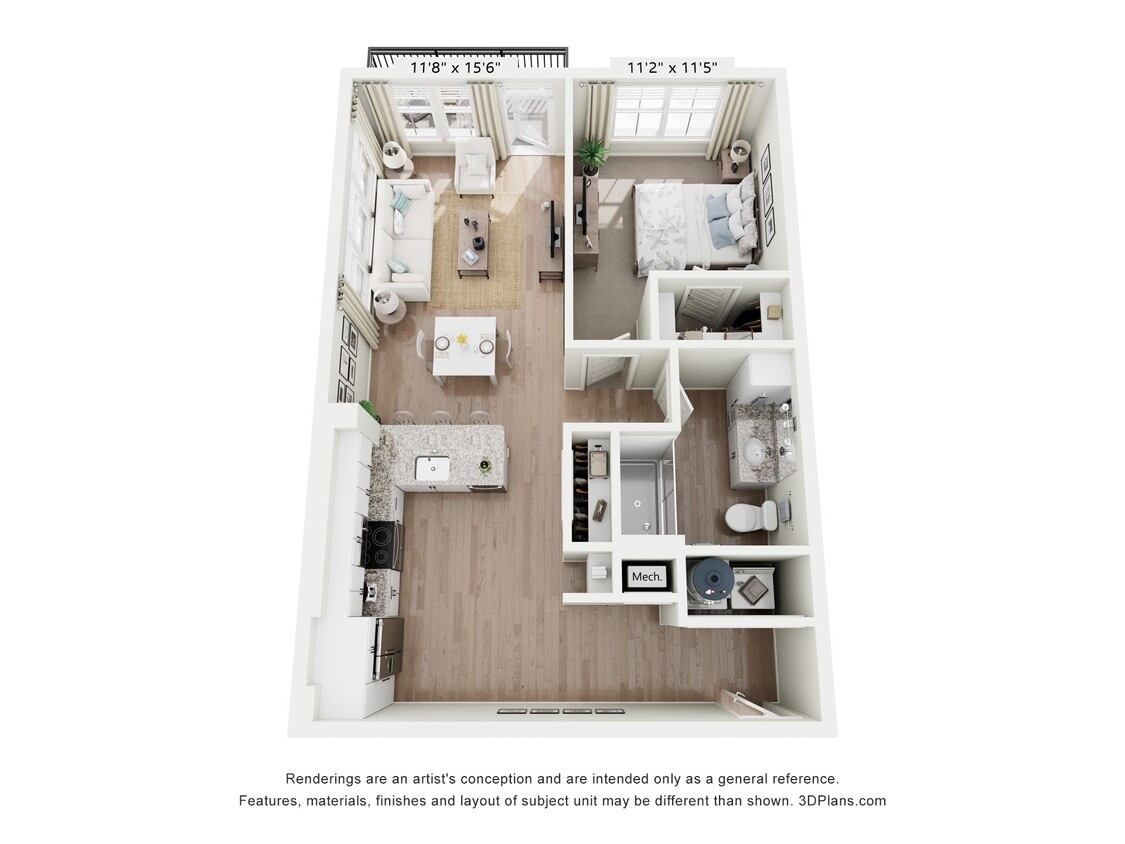 Floor Plan - A1B - Aqua