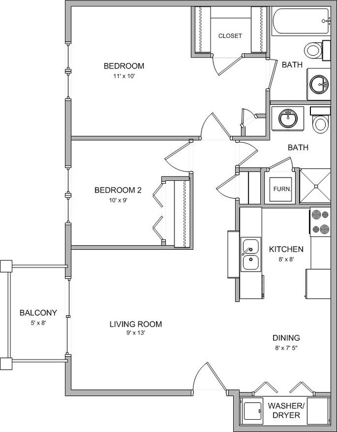 2BR/2BA - 2BR/2BA