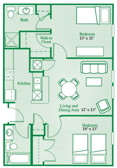 Madison Manor 2.png - 2 bedroom, 2 bathroom